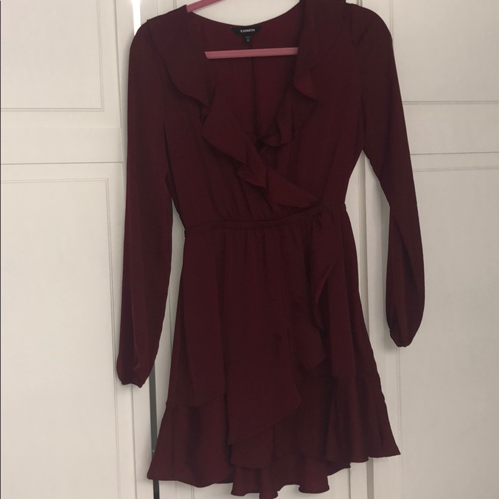 Express red satin mini dress